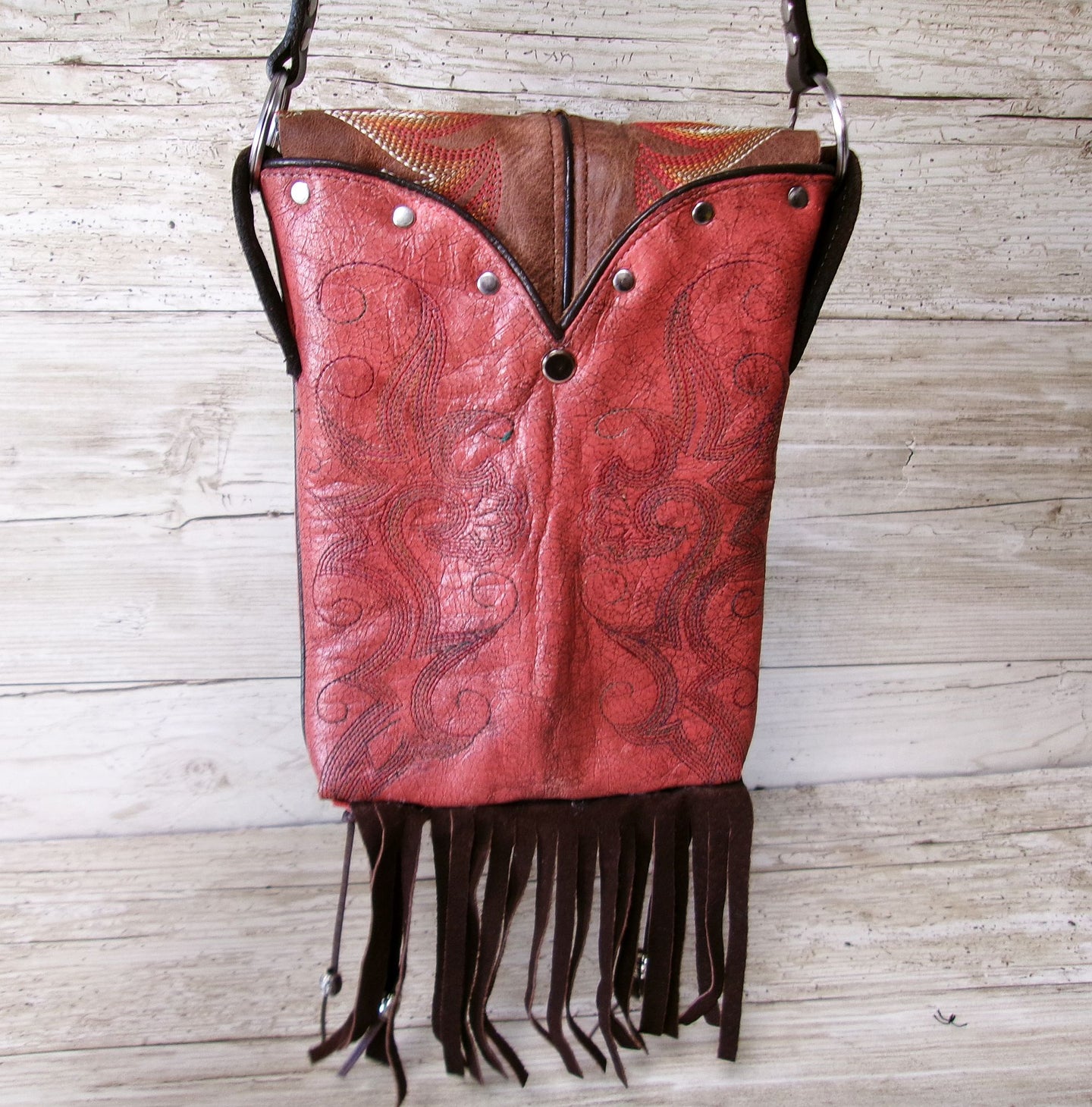 Small Cowboy Boot Purse with Fringe sm319